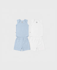 Set 4 Piezas Bermuda Body Sisa Bebé Azul