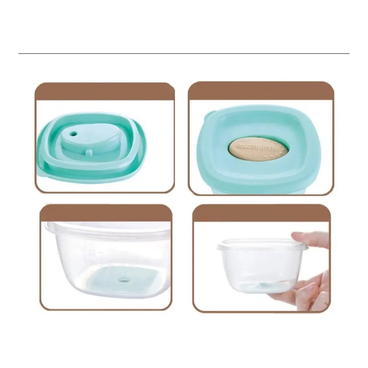 Set 4 Porta Comida Bebe detalle