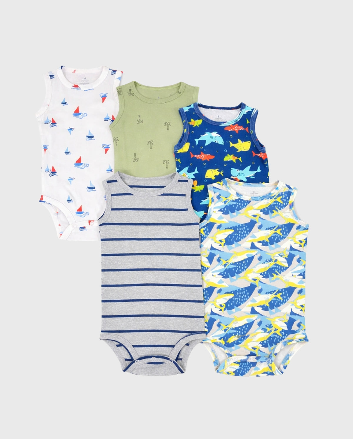 Set 5 Bodys Estampado Esqueleto Tiburon