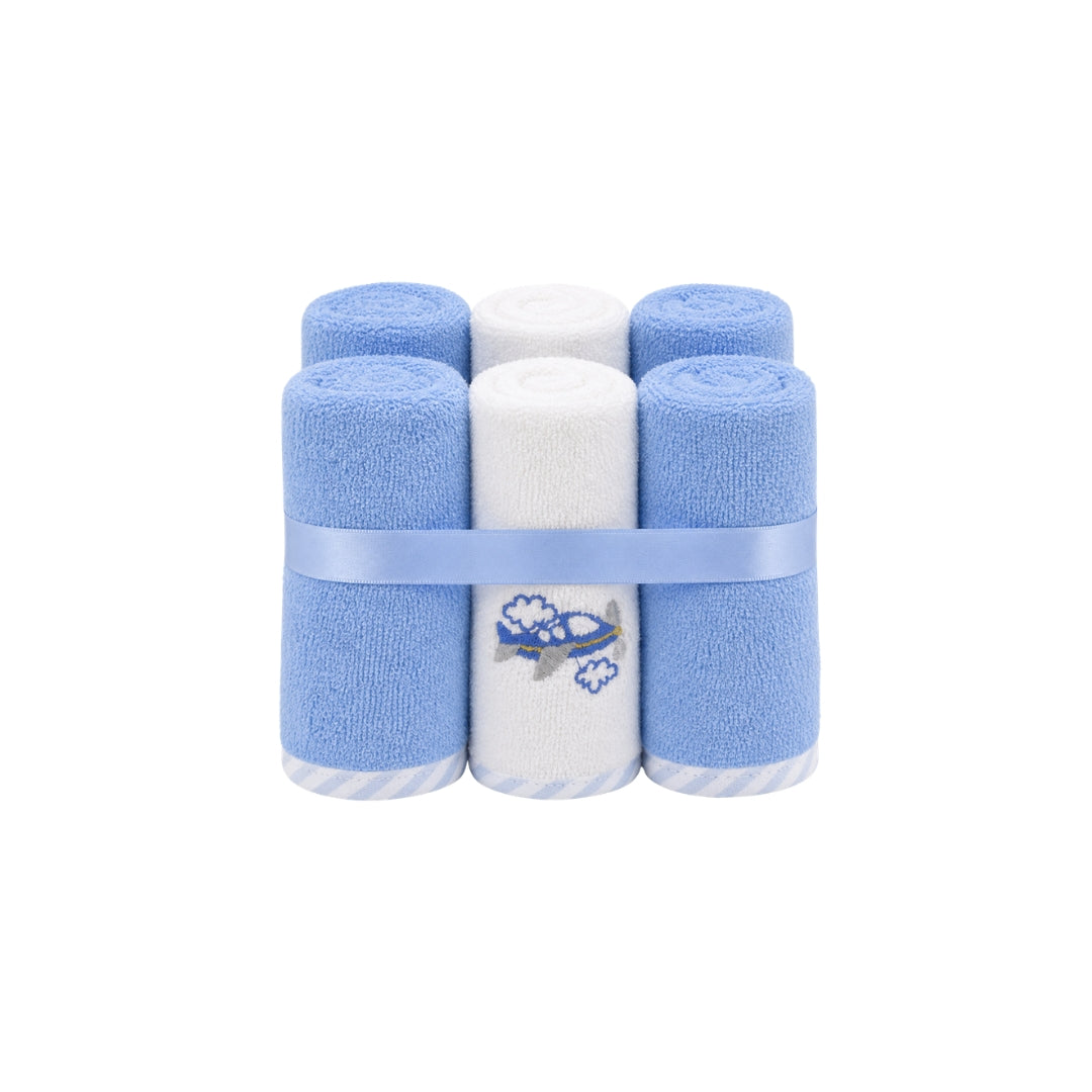 Set 6 Babitas Estampado Bordado azul