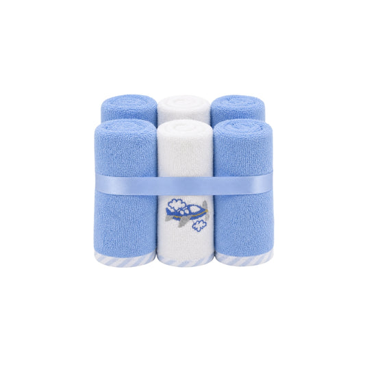 Set 6 Babitas Estampado Bordado azul