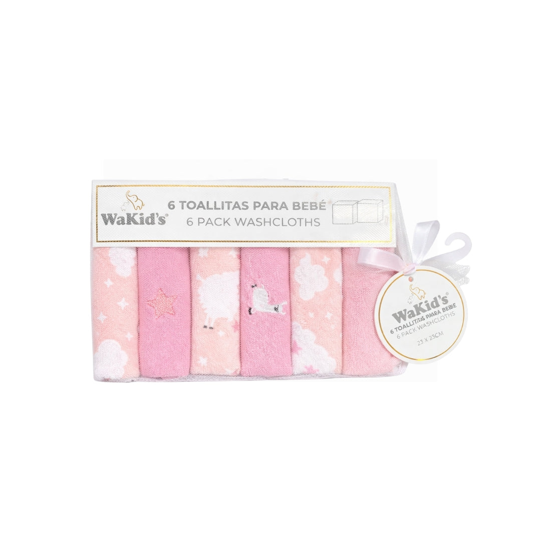 Set 6 Babitas Estampado Bordado ROSA