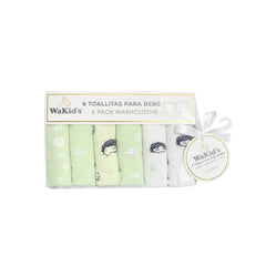 Set 6 Babitas Estampado Bordado VERDE