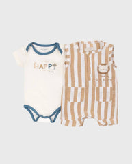 Set Body y Mameluco Rayas Happy  Cafe