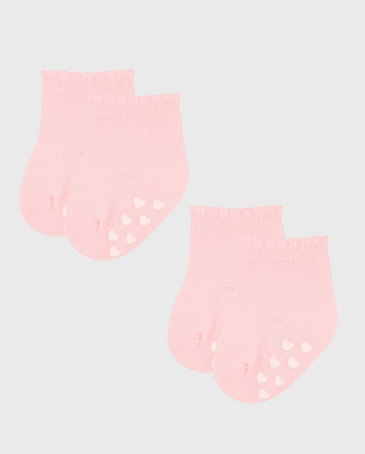 Set De 8 Medias Antideslizantes Para Bebé Rosa