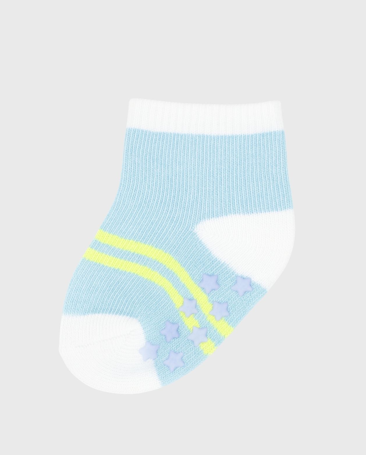 Set 5 Medias Estampado Cara Feliz Celeste