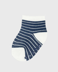 Set 4 Medias Estampado Cara Feliz Azul Líneas 