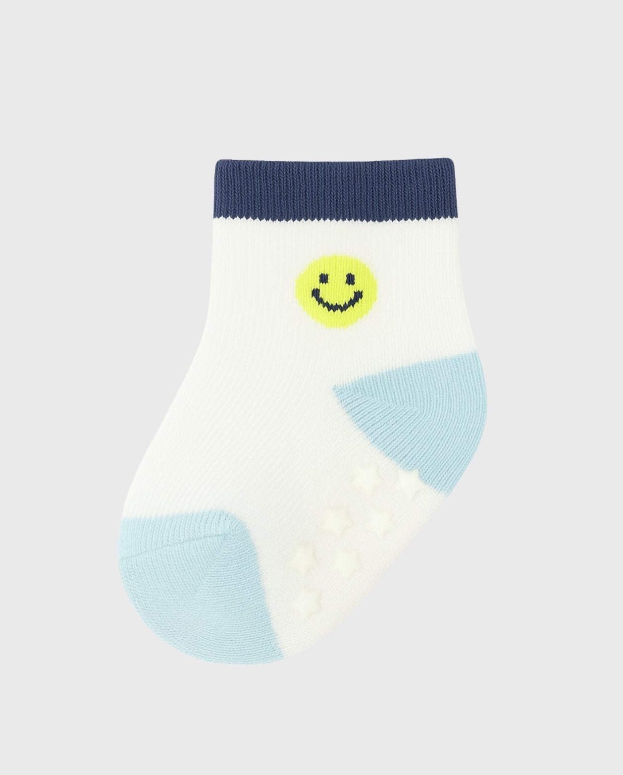 Set 4 Medias Estampado Cara Feliz Azul Niños