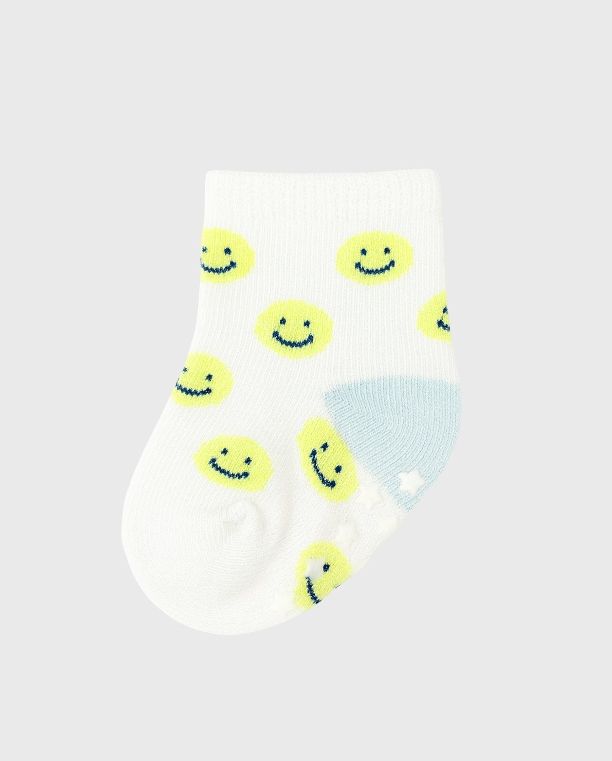 Set 4 Medias Estampado Cara Feliz Azul Diseño