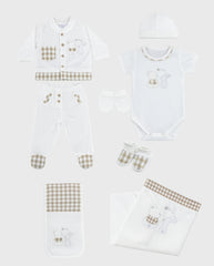 Set Primer Día Cuadros Oso Beige