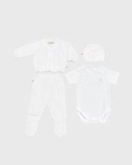 Set Primer Día Trenzado Calado Blanco diseño