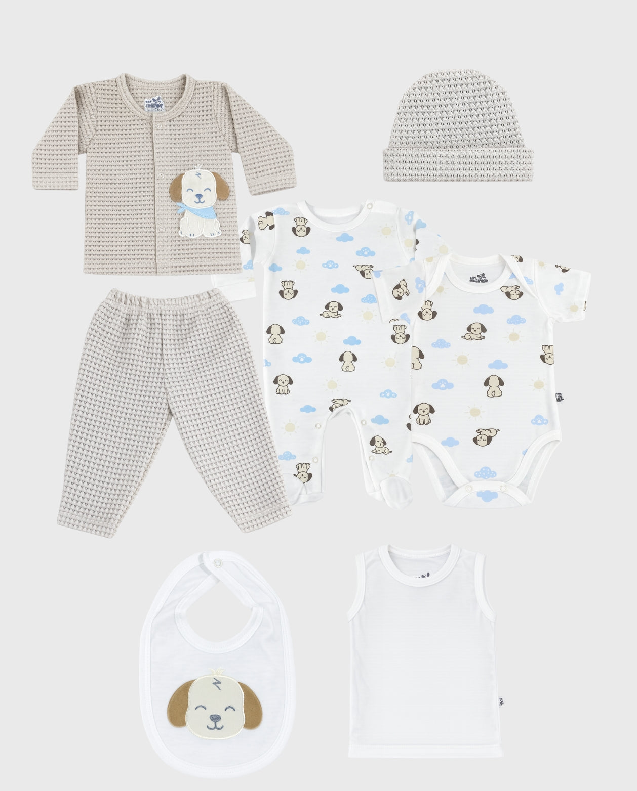 Set Primer Dia Estampado Dog Beige