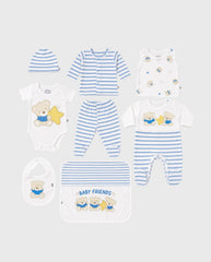 Set Primer Dia Rayas Oso Azul diseño
