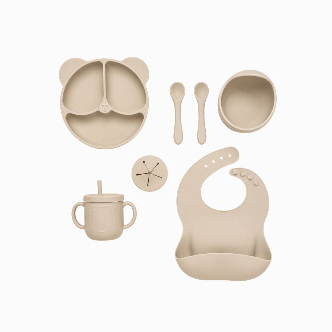Set Vajilla en Silicona Panda beige