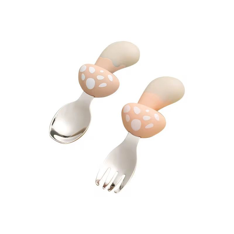 Set de Cubiertos Acero Inoxidable Hongo rosa