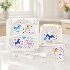 Set de Vajilla En Bamboo Unicornio