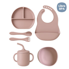 Set de Vajilla  Silicona Alimentación Sencilla Pink