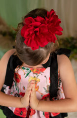 Set 2 Pinzas Maxi Puntos Brillos Rojo Lilo