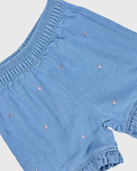 Short Bordado Corazones Indigo Detalle