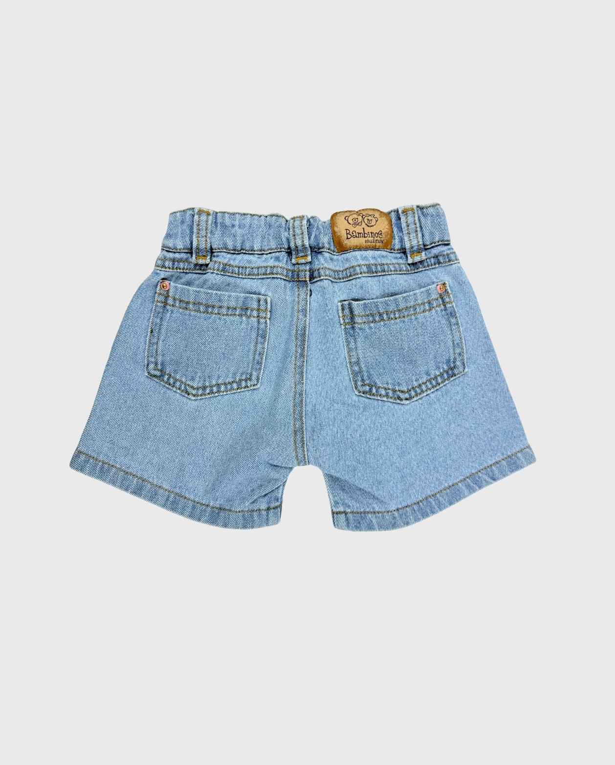 Short Jeans Bordado Moños Detalles