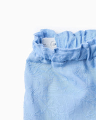 Short Bordado Flores Azul Zippy ajustable
