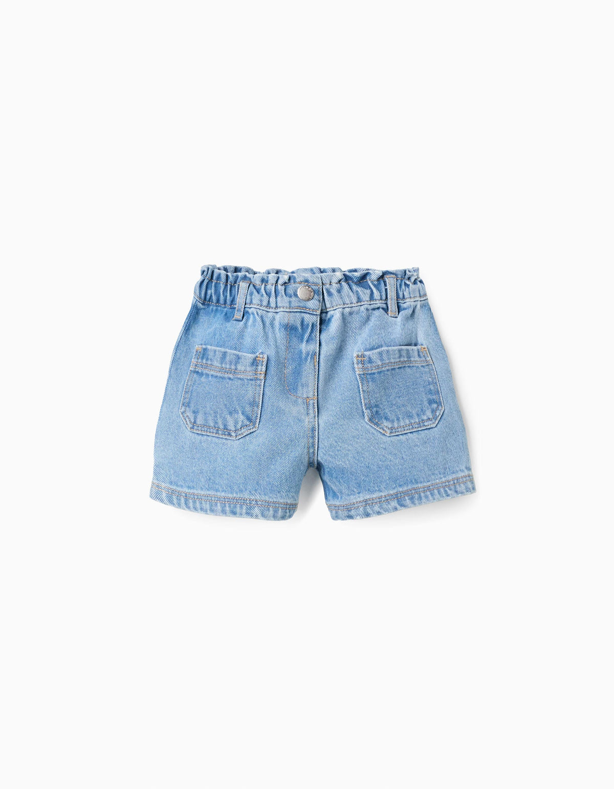 Short Resorte Bolsillos Denim Claro Zippy