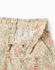 Shorts Estampado Flores Beige Zippy ajustable