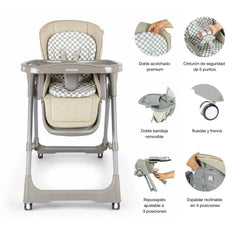 Silla Comedor 2 En 1 Switch Gris Bebesit