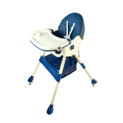 Silla Comedor Ari con Ruedas Plegable Azul Navy