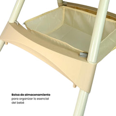 Silla Comedor Ari con Ruedas Plegable Beige Bolsa