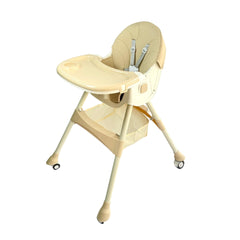 Silla Comedor Ari con Ruedas Plegable Beige