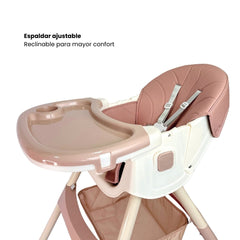 Silla Comedor Ari con Ruedas Plegable Rosa Espaldar