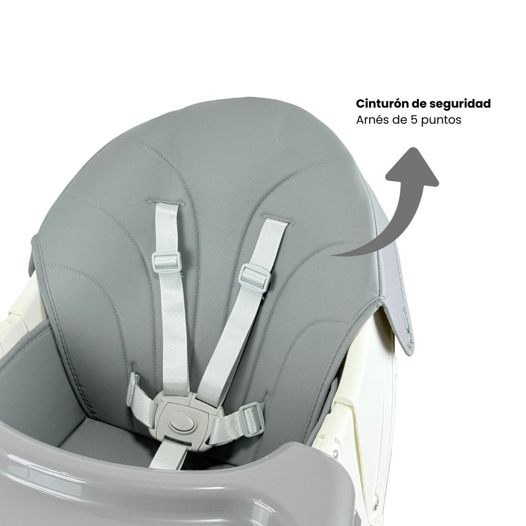 Silla Comedor Con Ruedas Gris Seguridad
