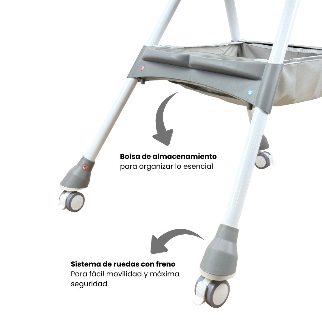 Silla Comedor Con Ruedas Gris Detalles