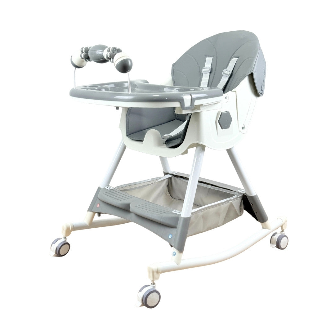Silla Comedor Con Ruedas Gris Mecedora