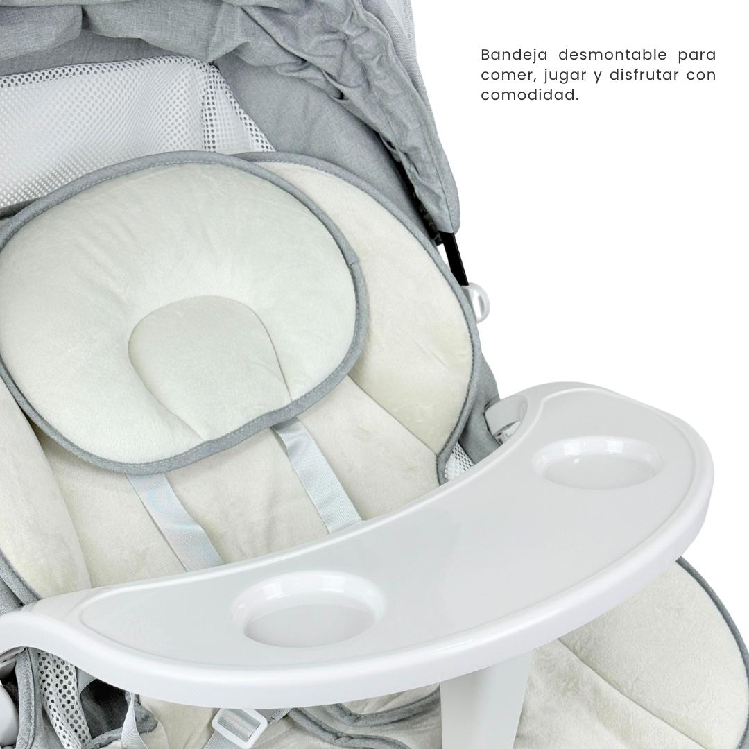Silla Mecedora Electrica Con Bandeja Gris Detalles