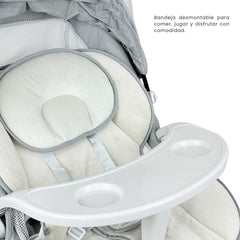 Silla Mecedora Electrica Con Bandeja Gris Detalles