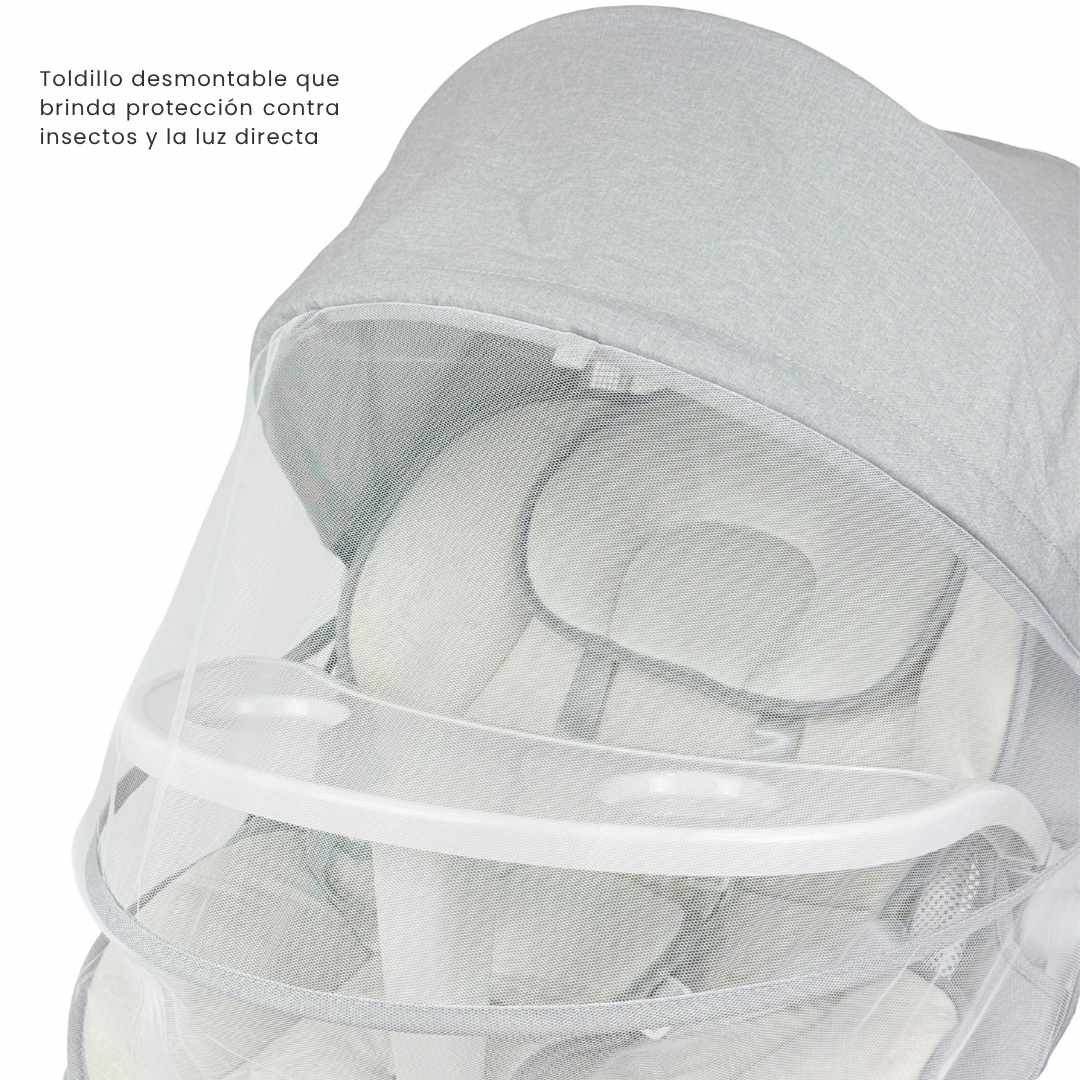 Silla Mecedora Electrica Con Bandeja Gris  Travesuras
