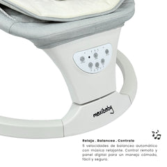 Silla Mecedora Electrica Con Bandeja Gris Musical  