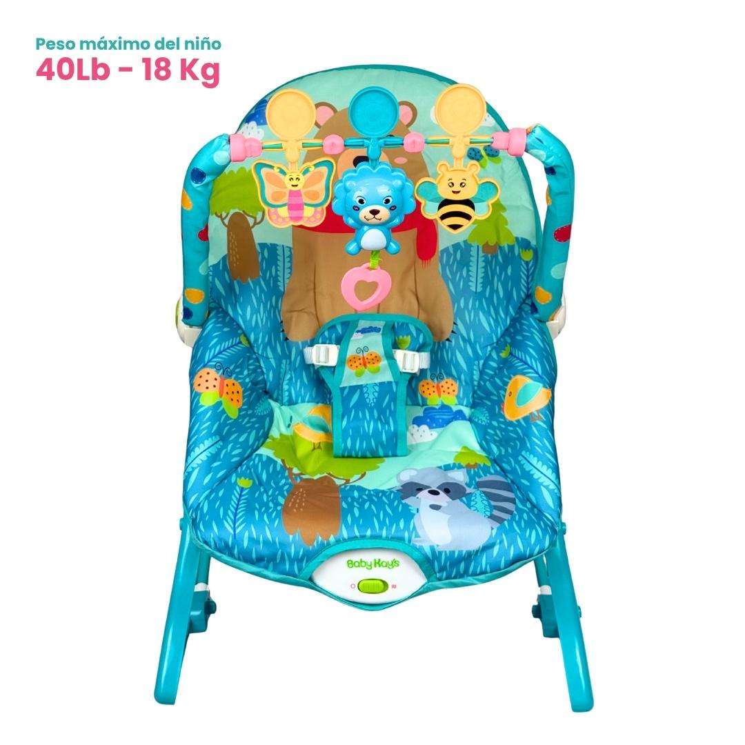 Silla Mecedora Vibradora Musical Oso Azul Peso bebe niños