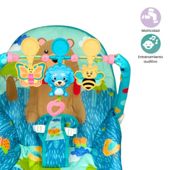 Silla Mecedora Vibradora Musical Oso Azul Motricidad 