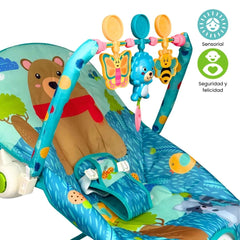 Silla Mecedora Vibradora Musical Oso Azul Sensorial 