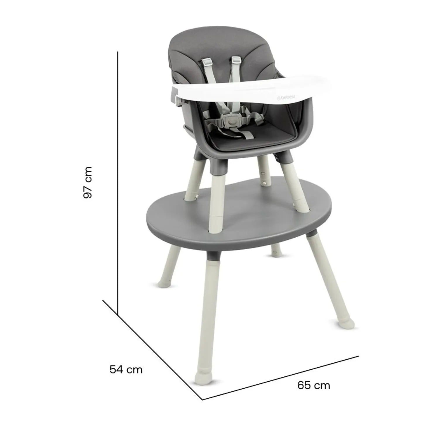 Silla Comedor Baby Desk 3 en 1 Gris Bebesit medidas