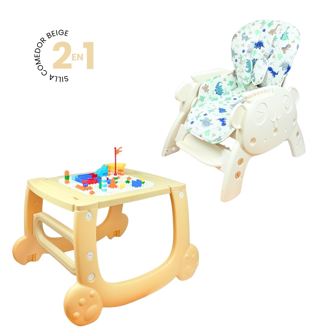Silla Comedor 2 en 1 Baby Shower Beige Niños