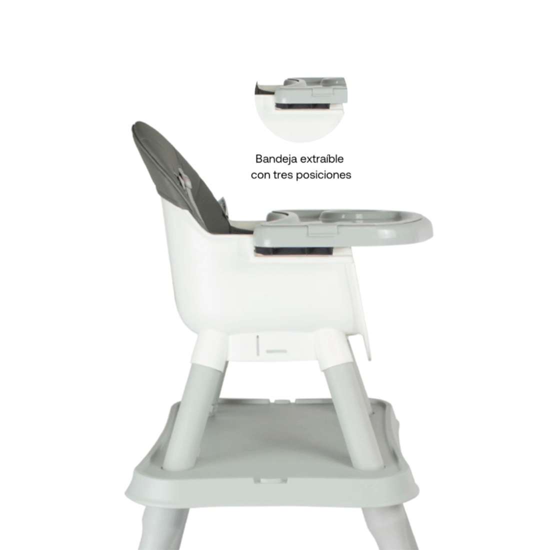 Silla Comedor Escritorio 3 en 1 Fussion Gris Bebesit perfil