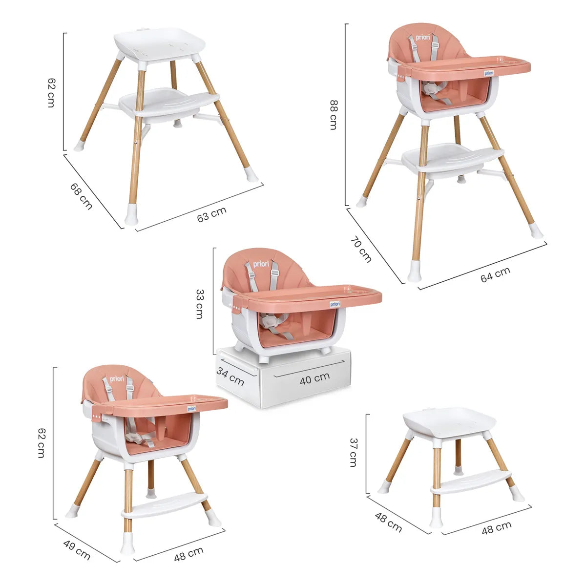 Silla Comedor Executive Rosa Priori medidas
