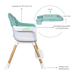 Silla Comedor Executive Verde Priori bandeja 
