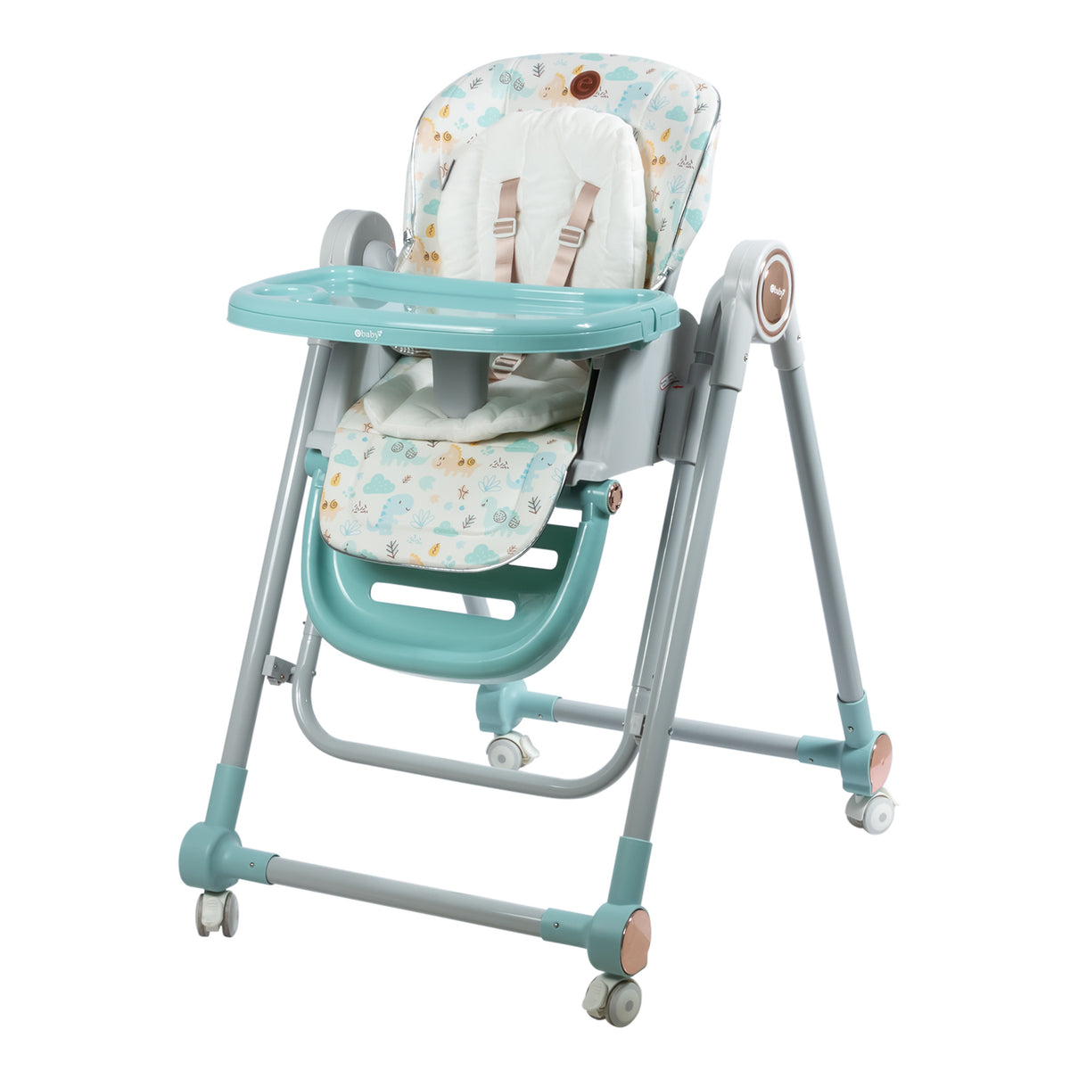 Silla Comedor Mecedora Gravy Verde Dinosaurios Ebaby