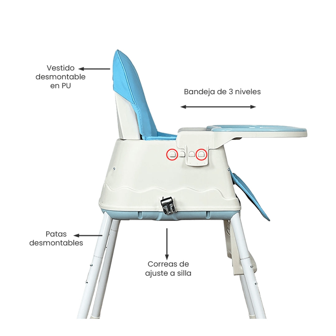 Silla Comedor Zoe Azul Happy Baby DETALLES