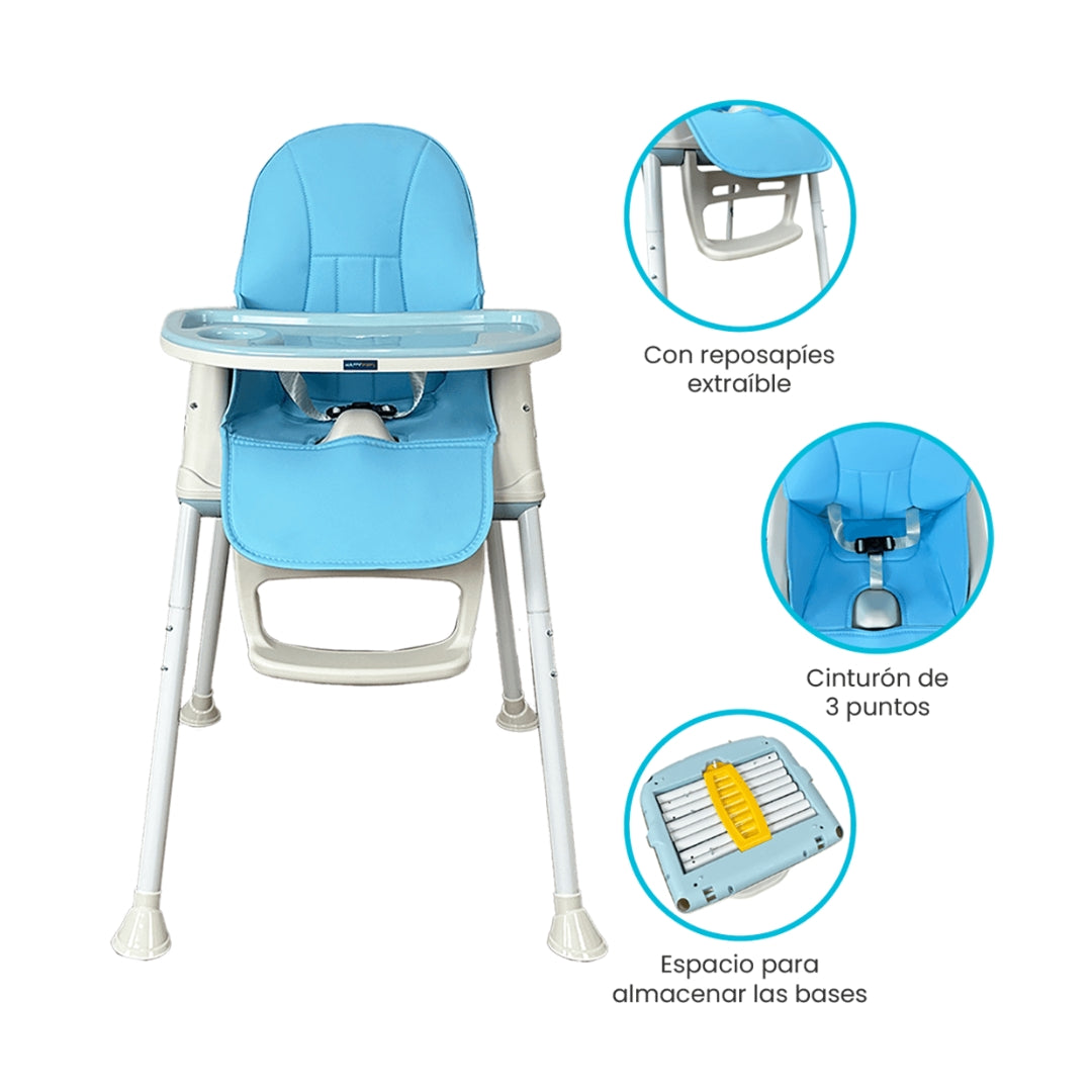 Silla Comedor Zoe Azul Happy Baby ESPECIFICACIONES